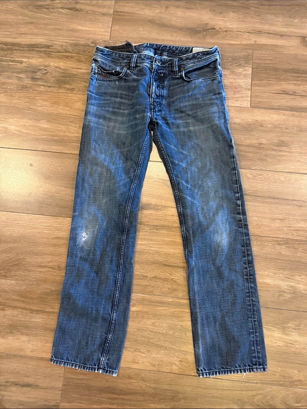 Diesel Men’s Straight Leg Dark Blue Jeans